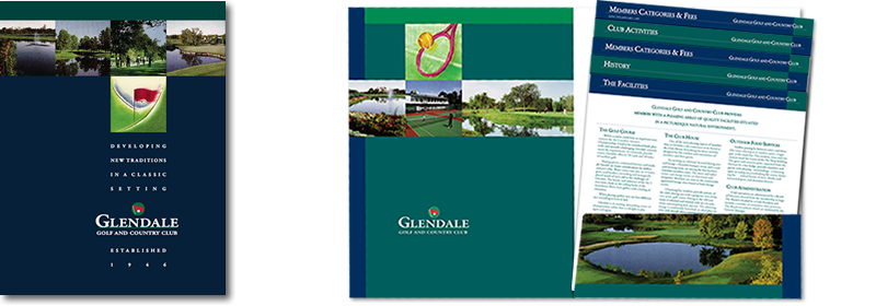 Glendale Golf brochure, graphic design