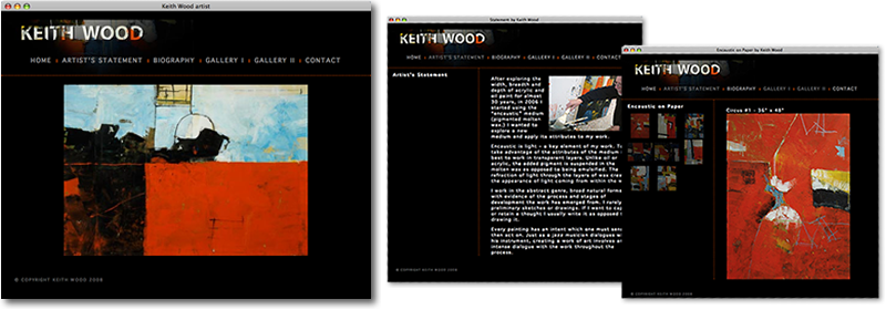 Keith Woods, web site, graphic design